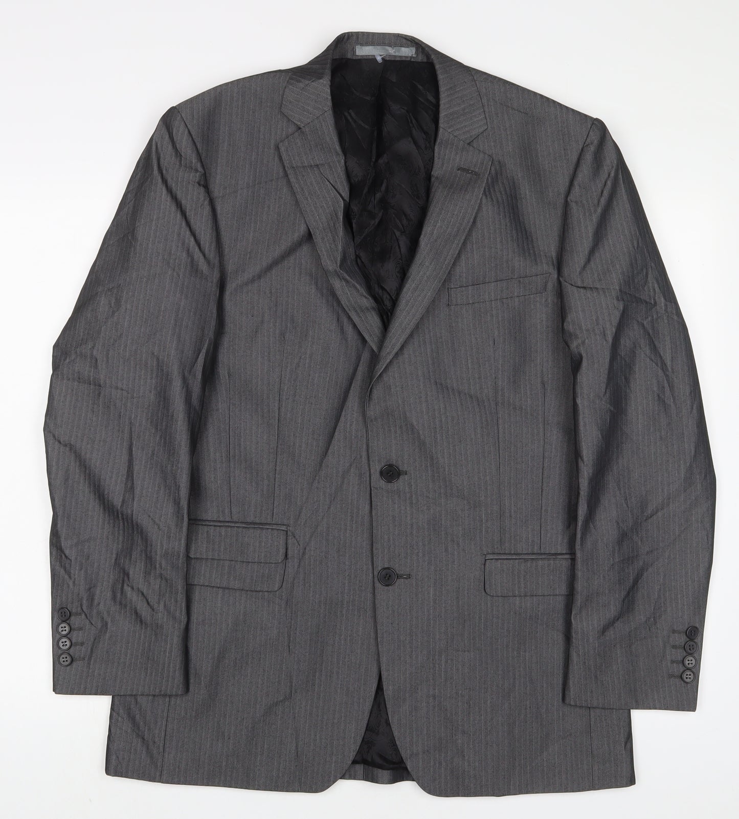Limehaus Mens Grey Polyester Jacket Suit Jacket Size 40 Regular