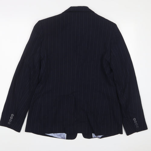 Autonomy Womens Blue Striped Jacket Blazer Size 14 Button