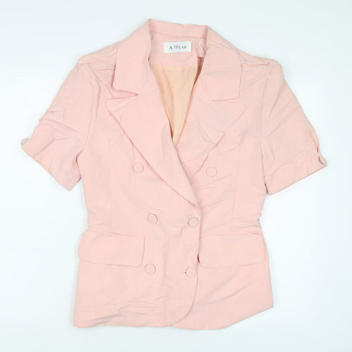 A. Wear Womens Pink Jacket Blazer Size 12 Button