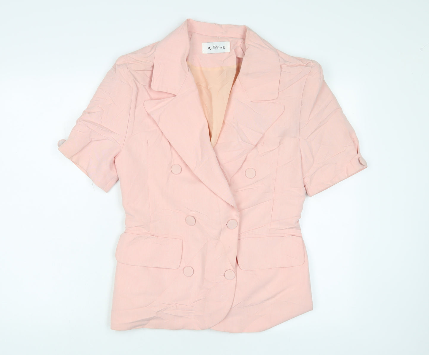 A. Wear Womens Pink Jacket Blazer Size 12 Button
