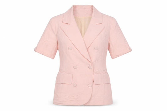 Front view of A. Wear women’s pink jacket blazer, size UK 12, button