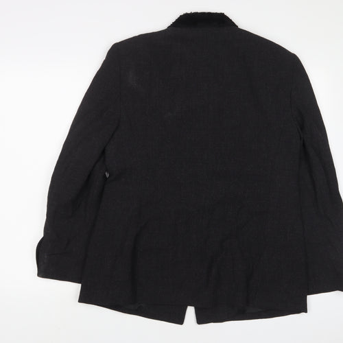 LB Collection Womens Black Jacket Blazer Size 8 Button