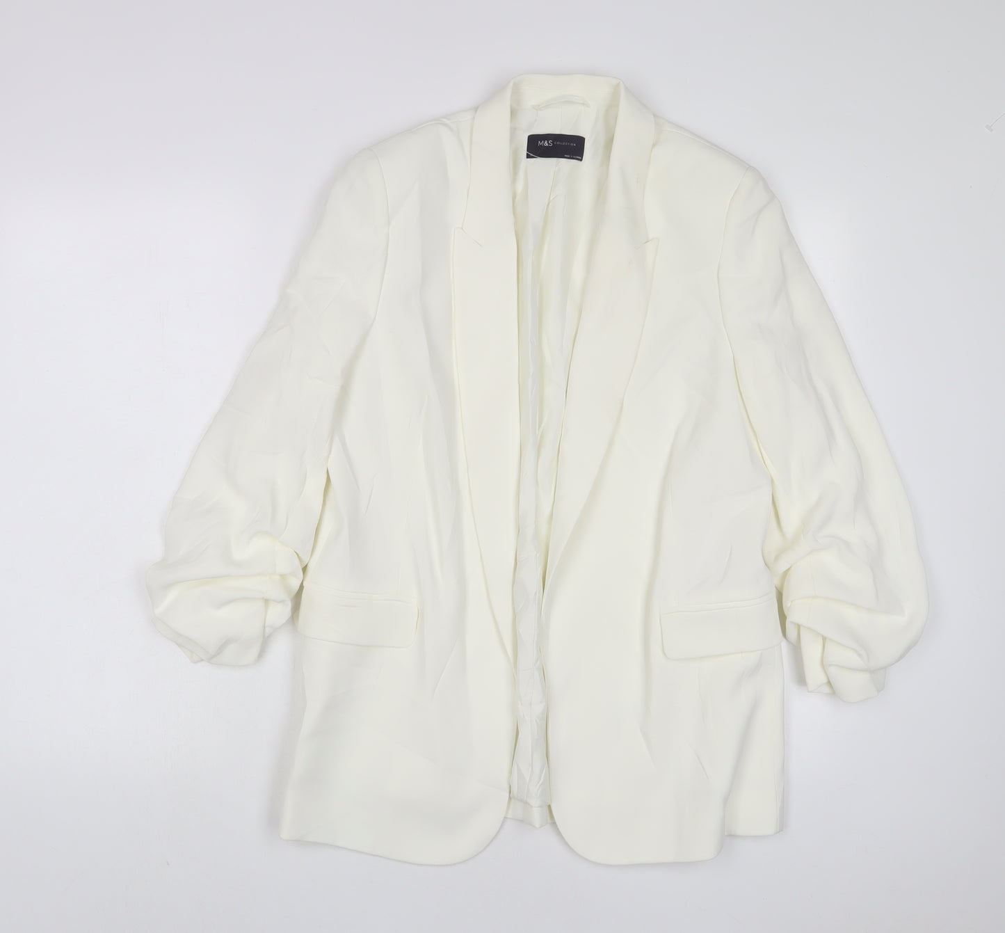 Marks and Spencer Womens White Jacket Blazer Size 10 - Open
