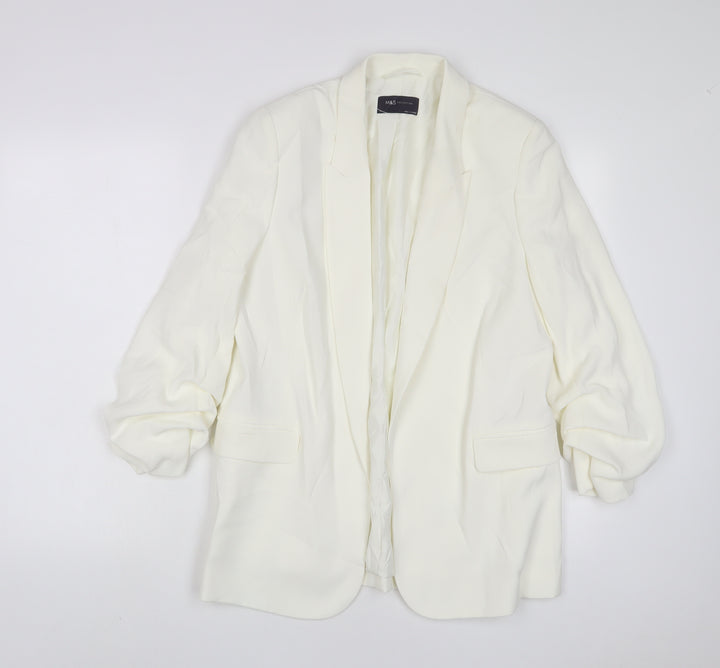 Marks and Spencer Womens White Jacket Blazer Size 10 - Open