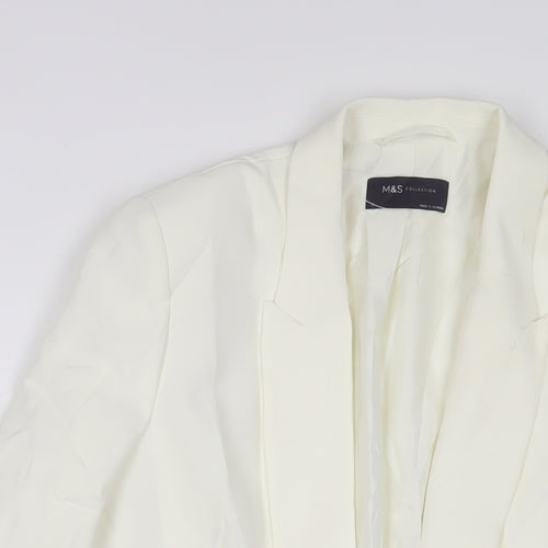Marks and Spencer Womens White Jacket Blazer Size 10 - Open
