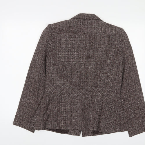 Cream Womens Brown Jacket Blazer Size 14 Button