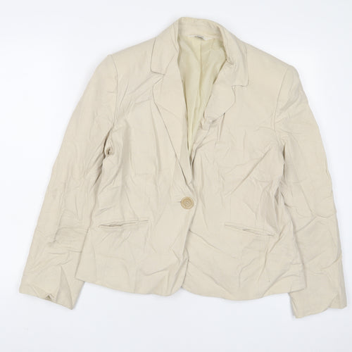 BHS Womens Beige Jacket Blazer Size 16 Button