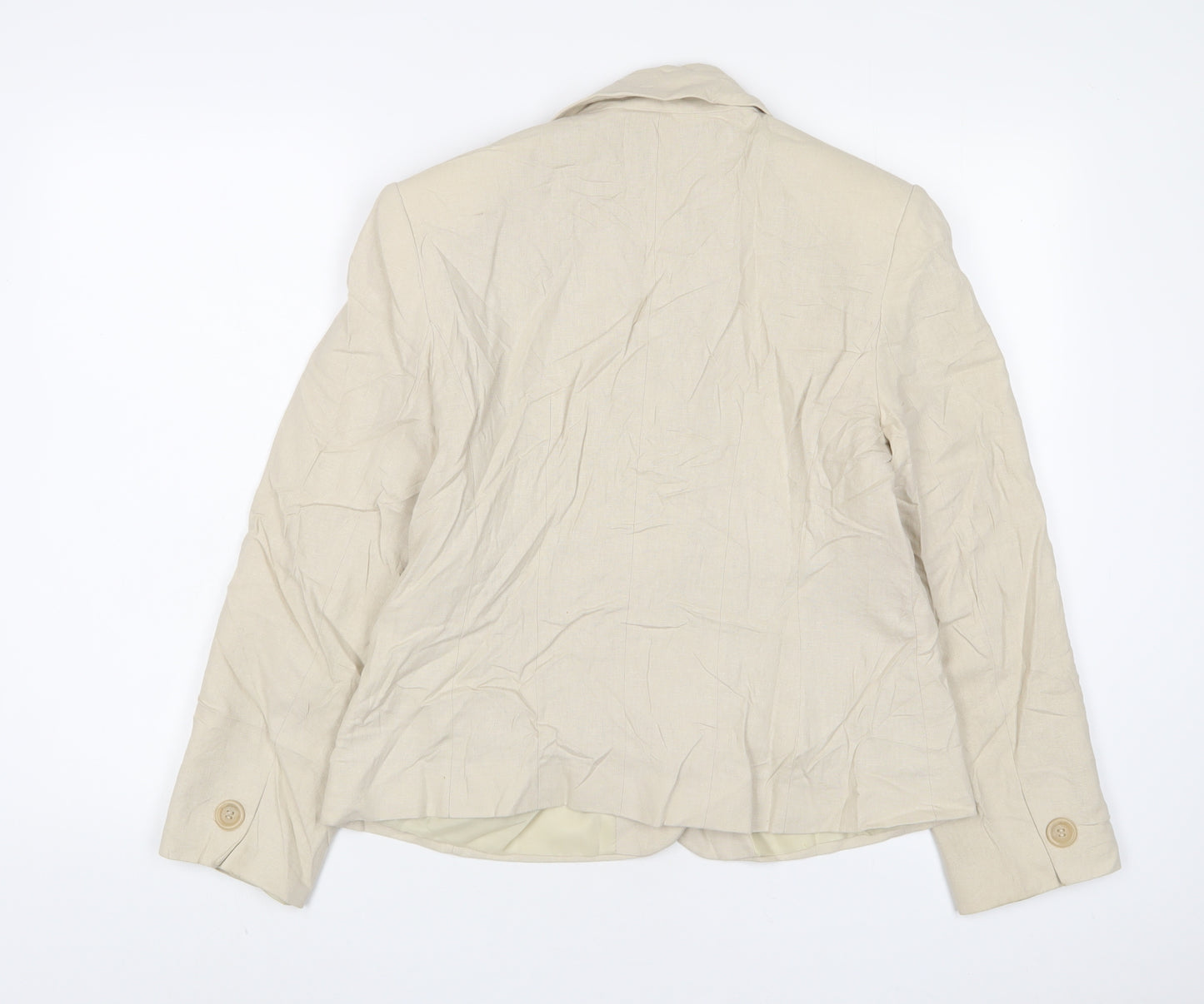 BHS Womens Beige Jacket Blazer Size 16 Button