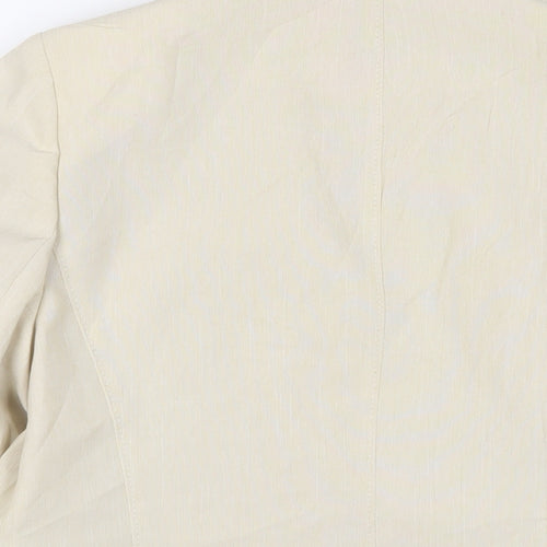 Classic Womens Beige Jacket Blazer Size 16 Button