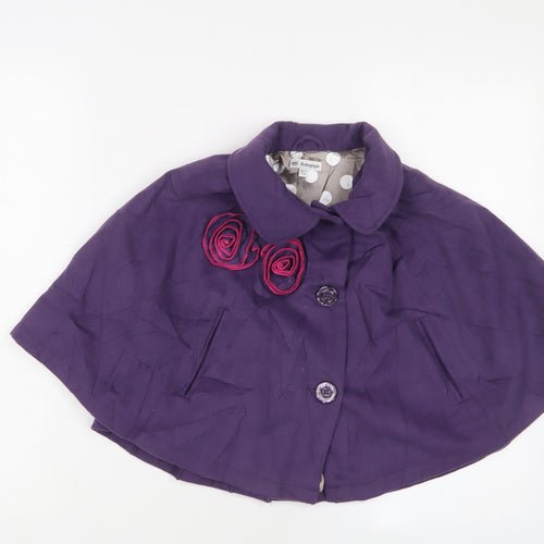Autograph Girls Purple Jacket Poncho Size 6-7 Years Button