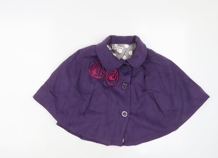 Autograph Girls Purple Jacket Poncho Size 6-7 Years Button