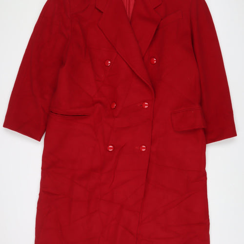 Firmato Womens Red Overcoat Coat Size 16 Button