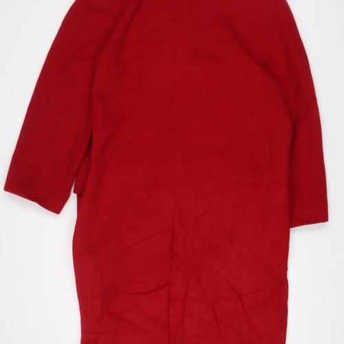 Firmato Womens Red Overcoat Coat Size 16 Button