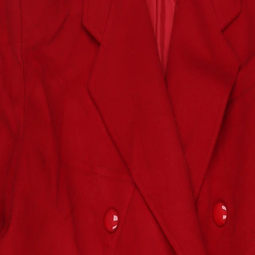 Firmato Womens Red Overcoat Coat Size 16 Button