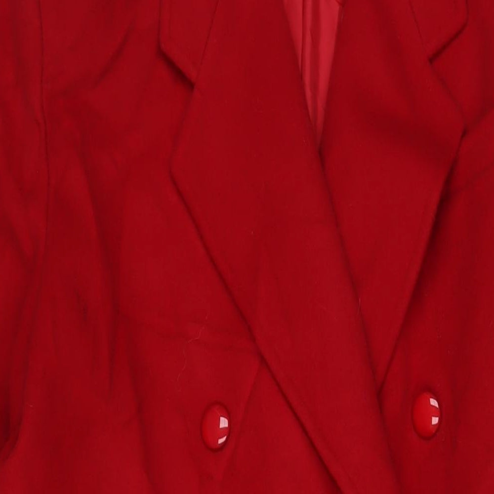 Firmato Womens Red Overcoat Coat Size 16 Button