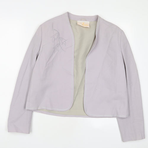 May Of London Womens Purple Jacket Blazer Size 16 - Embroidered