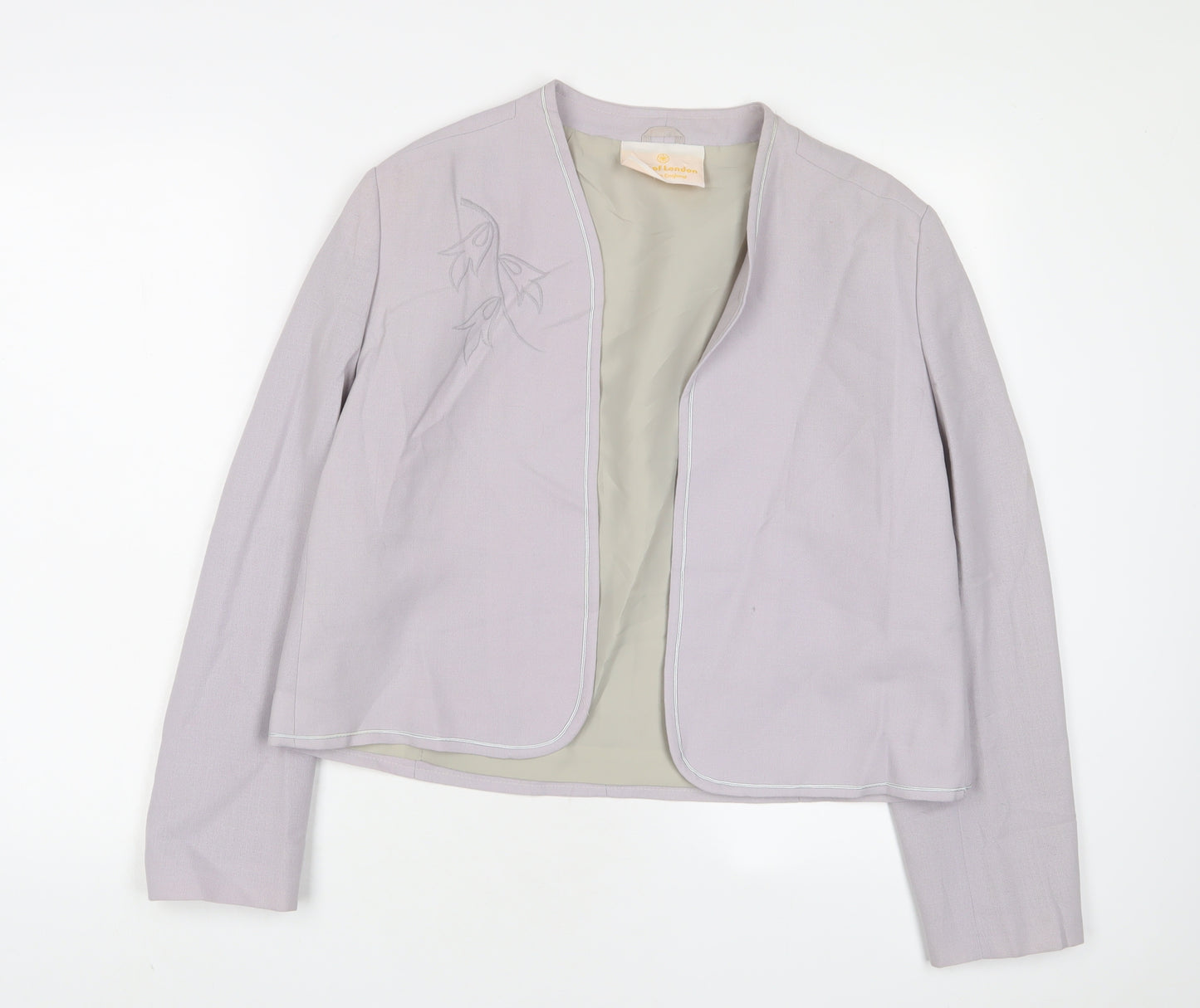 May Of London Womens Purple Jacket Blazer Size 16 - Embroidered
