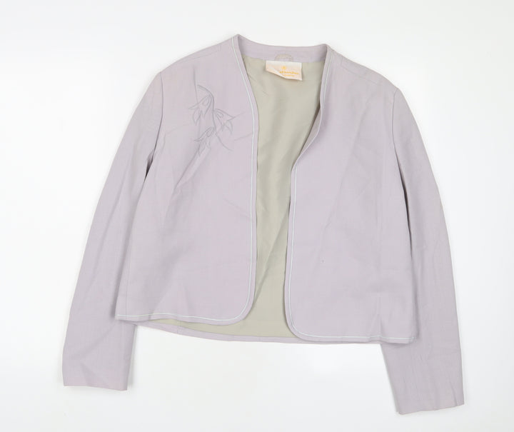 May Of London Womens Purple Jacket Blazer Size 16 - Embroidered