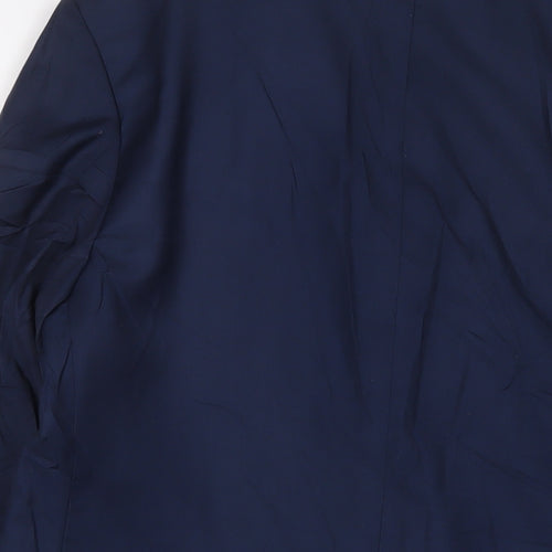 BiBI Mens Blue Polyester Jacket Suit Jacket Size 40 Regular