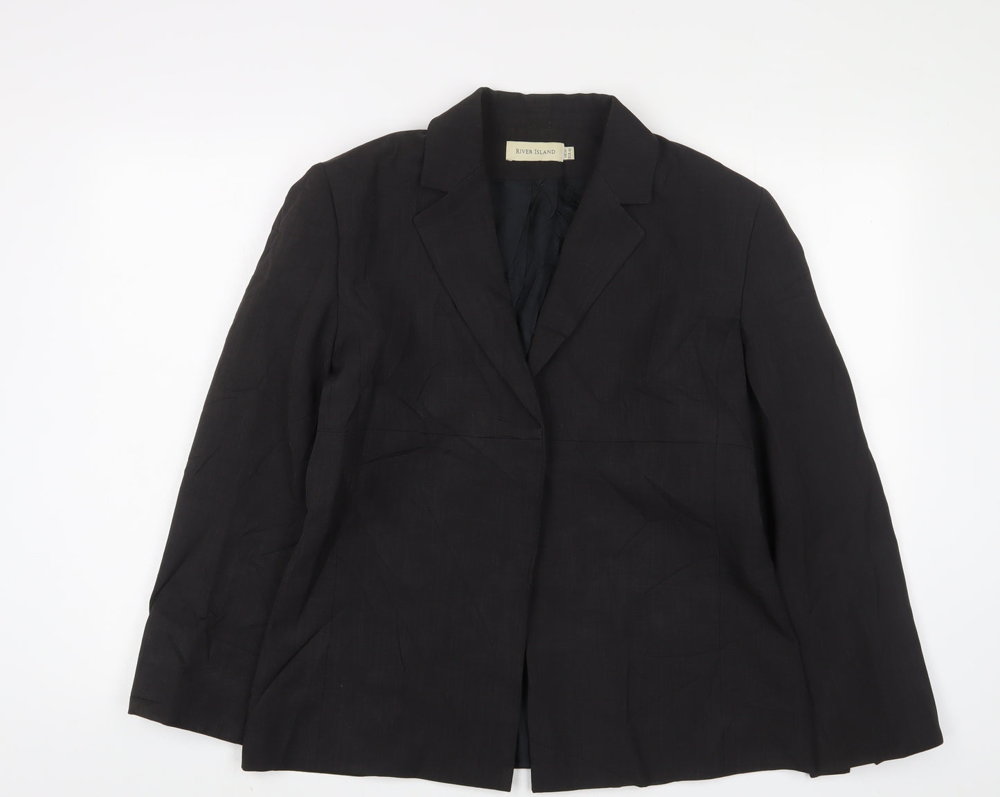 River Island Womens Grey Jacket Blazer Size 14 Button