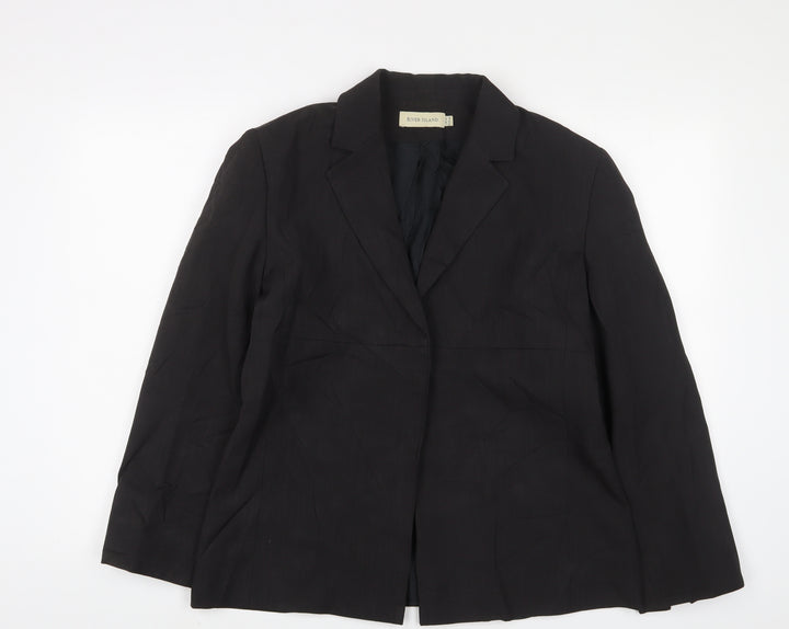 River Island Womens Grey Jacket Blazer Size 14 Button
