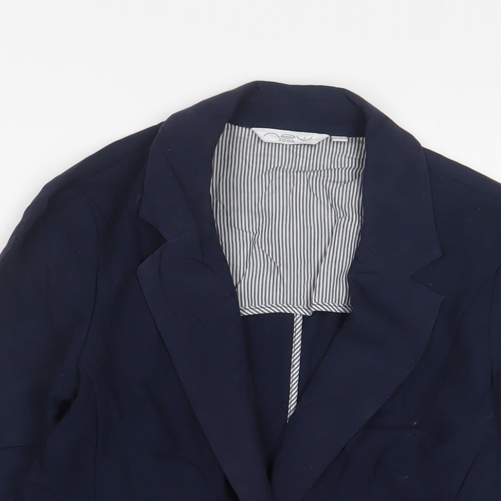 New Look Womens Blue Jacket Blazer Size 12 Button