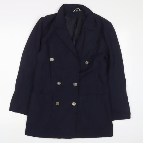 Klass Womens Blue Jacket Blazer Size 10 Button