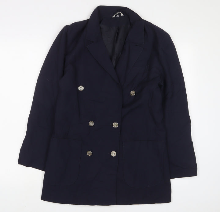 Klass Womens Blue Jacket Blazer Size 10 Button