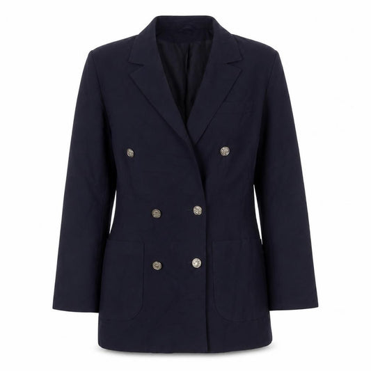 Front view of Klass women’s blue jacket blazer, size UK 10, button
