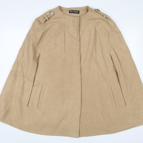 Miss Selfridge Womens Beige Jacket Poncho Size L Button