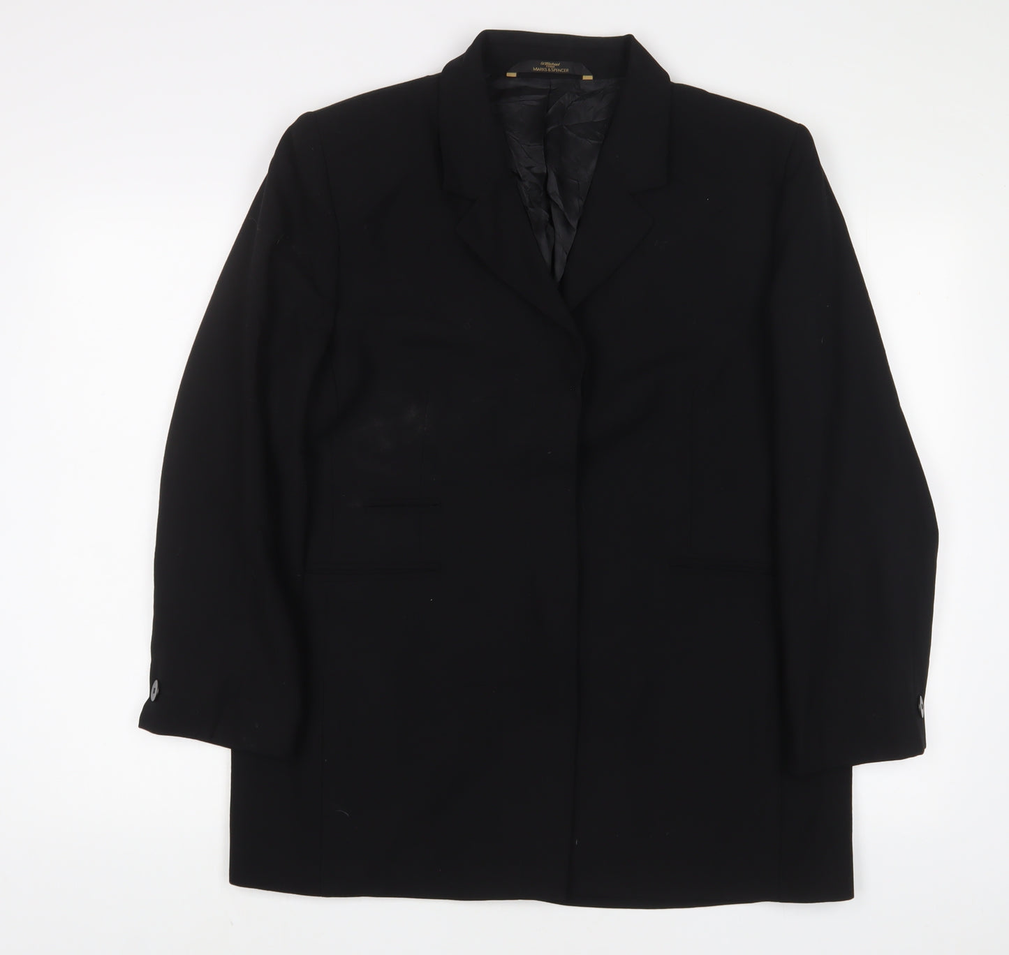Marks and Spencer Womens Black Jacket Blazer Size 18 Button