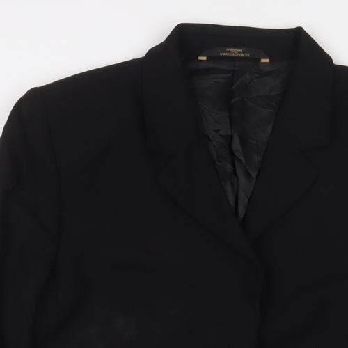 Marks and Spencer Womens Black Jacket Blazer Size 18 Button
