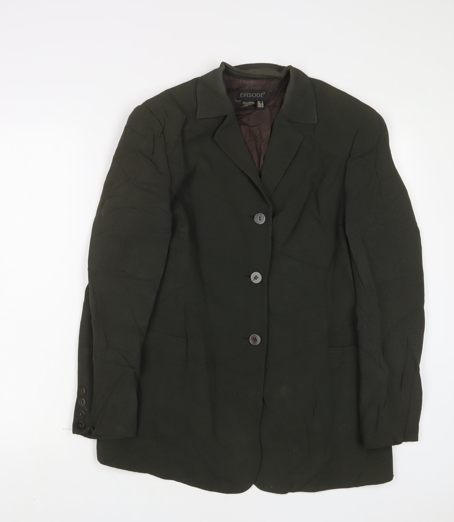 Episode Womens Green Jacket Blazer Size 10 Button