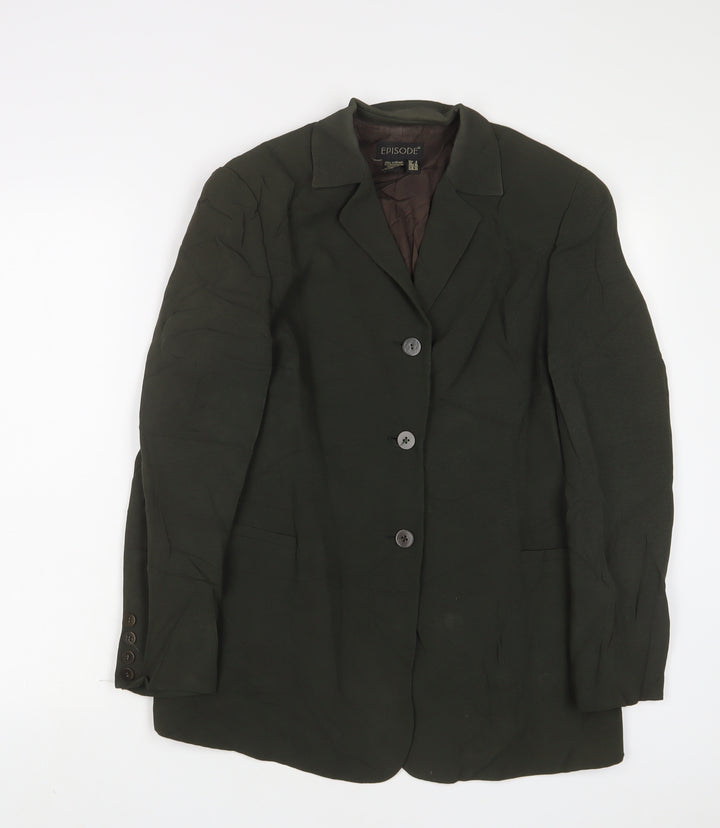Episode Womens Green Jacket Blazer Size 10 Button