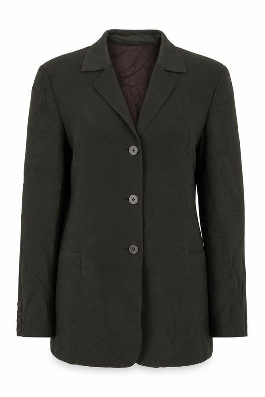 Front view of Episode women’s green jacket blazer, size UK 10, button