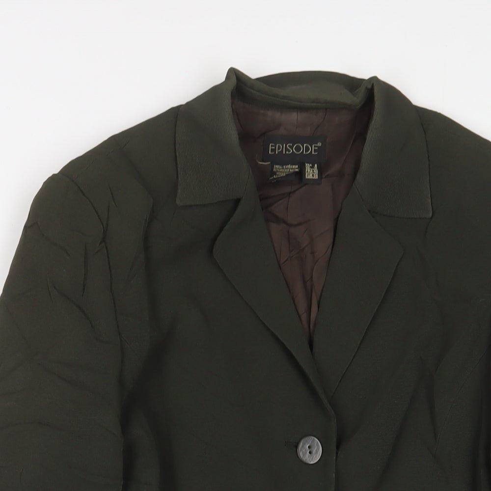 Episode Womens Green Jacket Blazer Size 10 Button