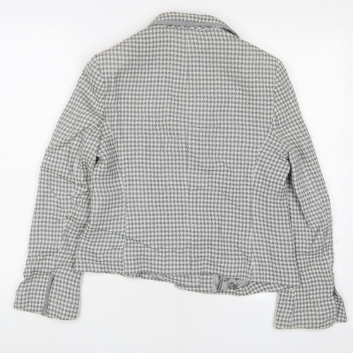 Precis Womens Grey Herringbone Jacket Blazer Size 12 Button