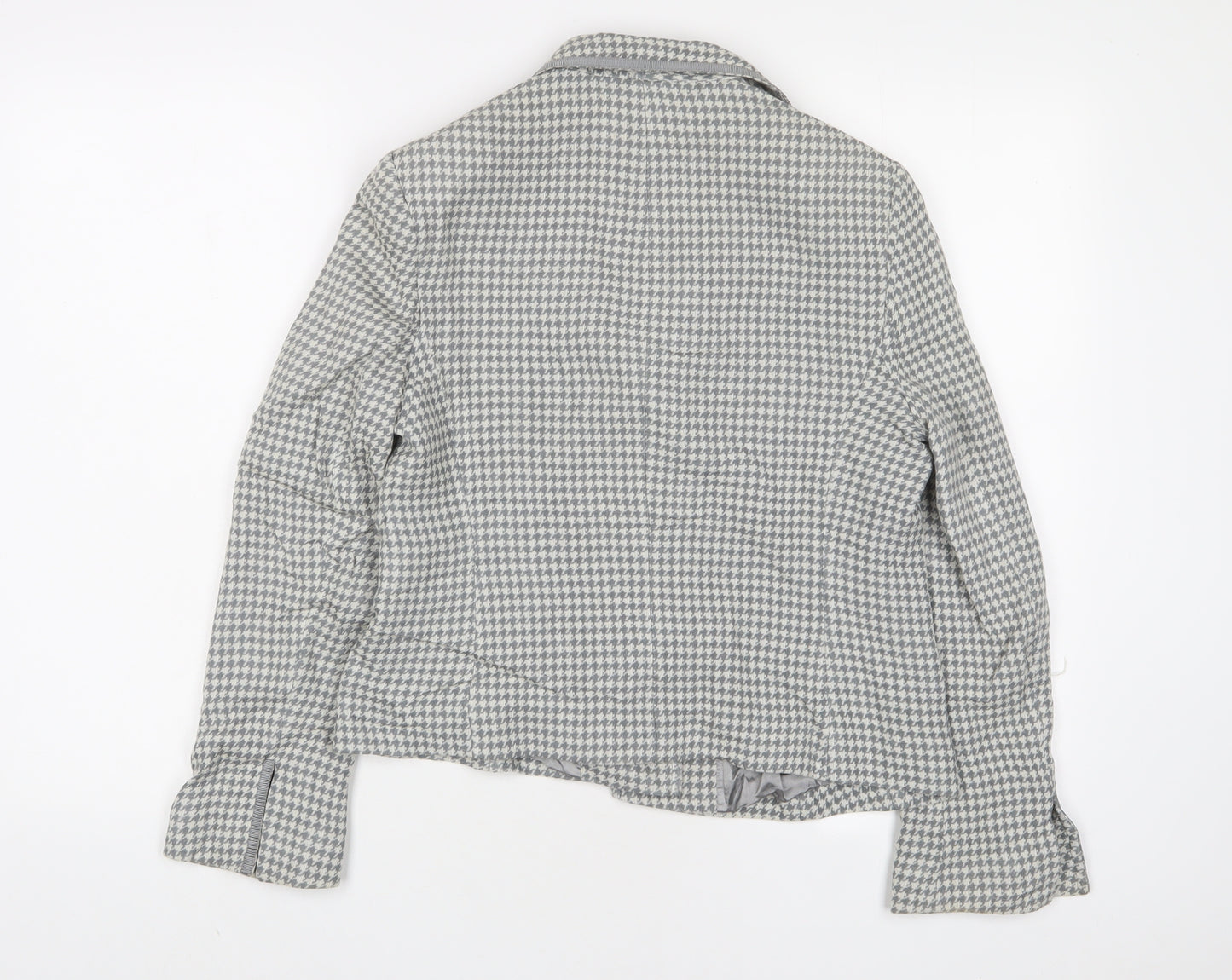 Precis Womens Grey Herringbone Jacket Blazer Size 12 Button