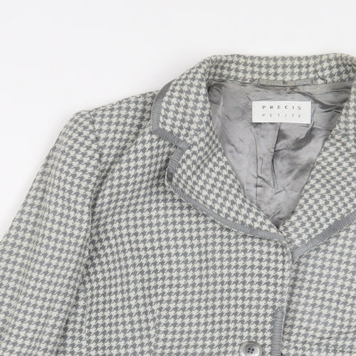 Precis Womens Grey Herringbone Jacket Blazer Size 12 Button