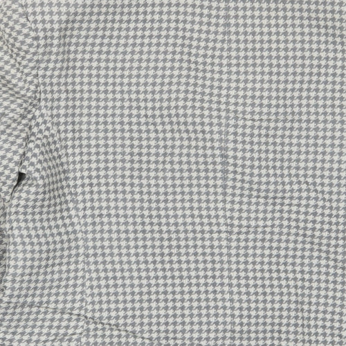 Precis Womens Grey Herringbone Jacket Blazer Size 12 Button