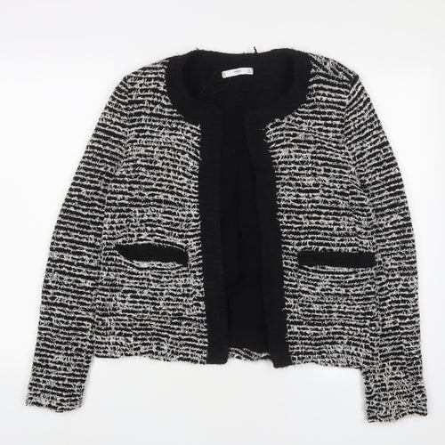 Mango Womens Grey Herringbone Jacket Size M - Open