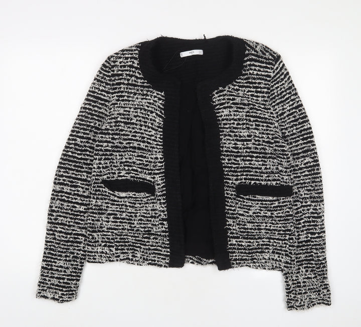 Mango Womens Grey Herringbone Jacket Size M - Open