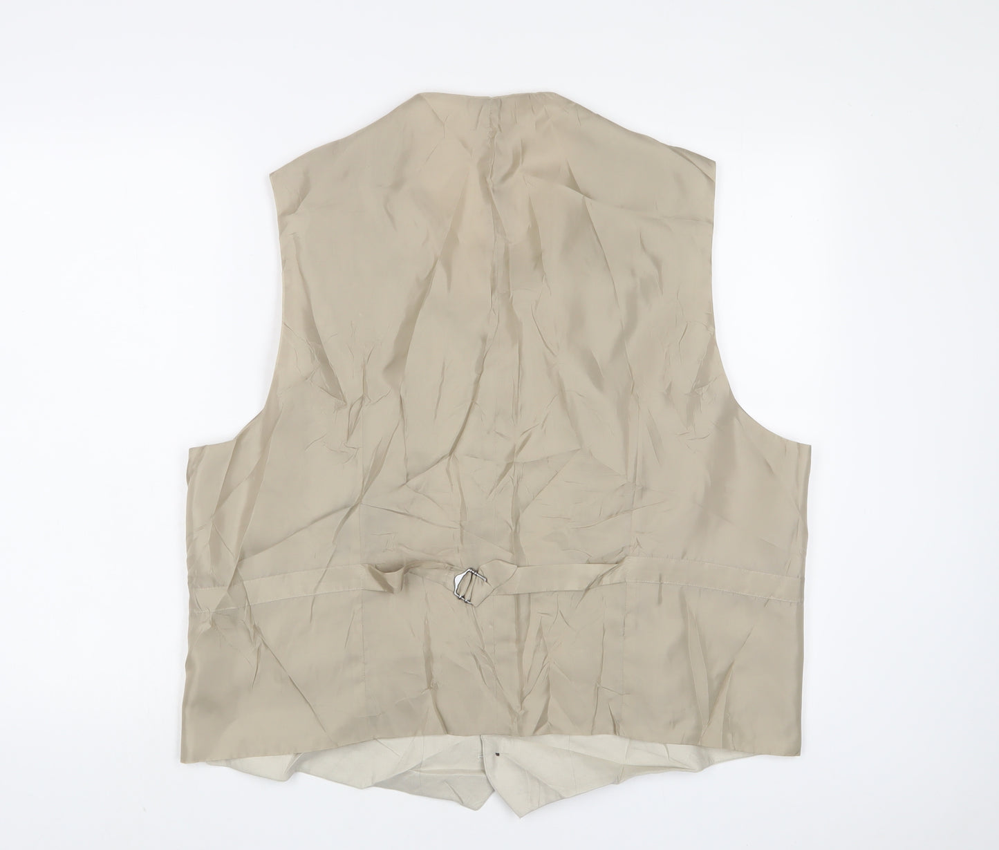 Marks and Spencer Mens Beige Linen Jacket Suit Waistcoat Size 48 Regular
