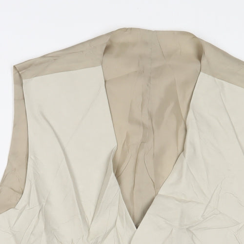 Marks and Spencer Mens Beige Linen Jacket Suit Waistcoat Size 48 Regular