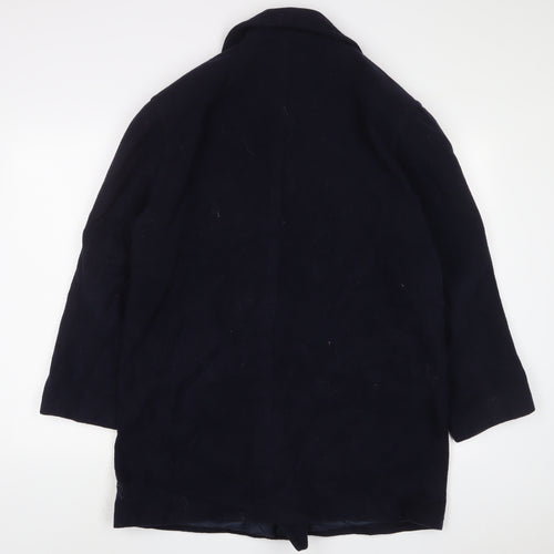 BHS Womens Blue Overcoat Coat Size 14 Button