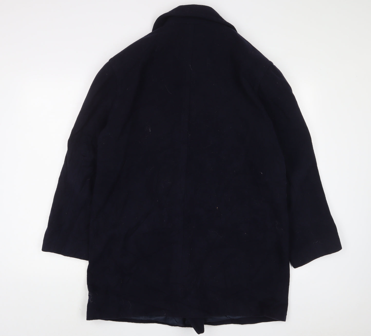BHS Womens Blue Overcoat Coat Size 14 Button