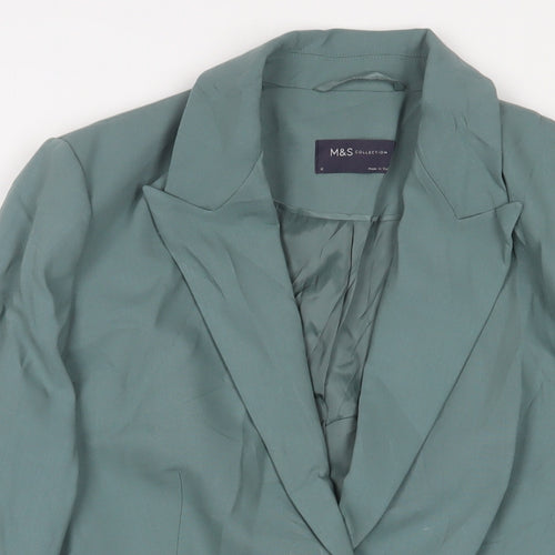 Marks and Spencer Womens Blue Jacket Blazer Size 12 Button