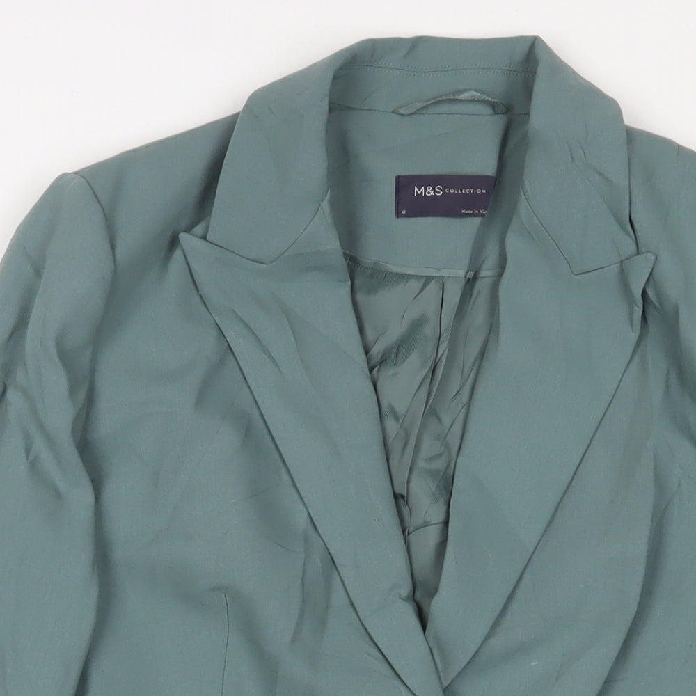 Marks and Spencer Womens Blue Jacket Blazer Size 12 Button