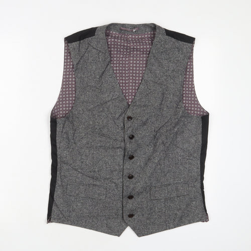 NEXT Mens Grey Polyester Jacket Suit Waistcoat Size 40 Regular