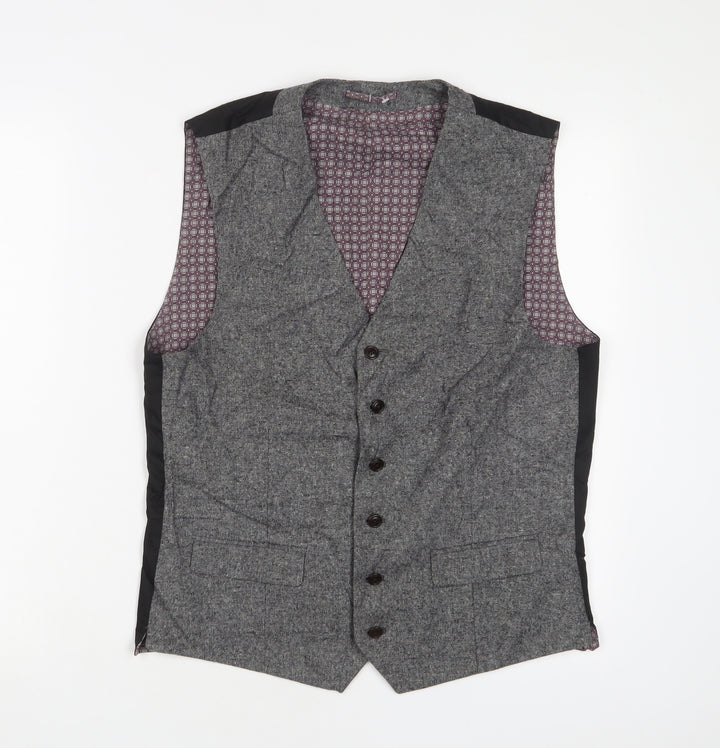 NEXT Mens Grey Polyester Jacket Suit Waistcoat Size 40 Regular